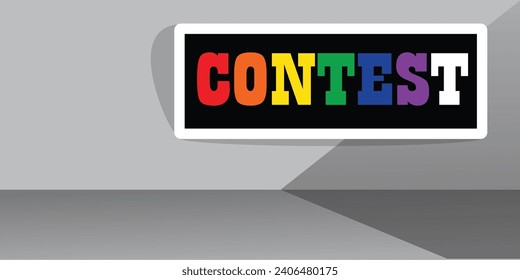 Contest typography flat background vector illustration design