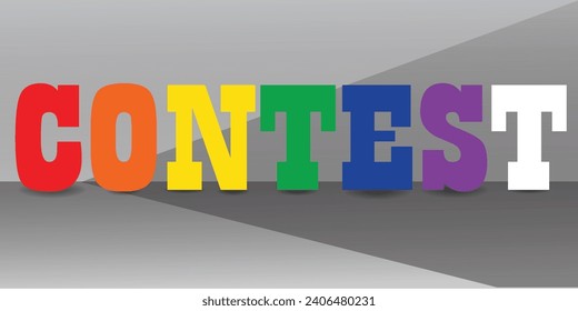 Contest typography flat vector illustration design