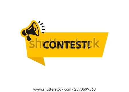 Contest web banner template. Contest speech bubble banner. Vector Illustration