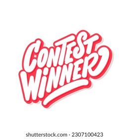 Contest Winner. Handwritten vector lettering banner.