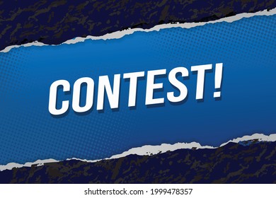 Kontest Wort-Konzept Vektorgrafik mit Linien 3D-Stil für Social-Media-Landing-Seite, Vorlage, i, Web, Mobile App, Poster, Banner, Flyer, Hintergrund, Geschenkkarte, Coupon, Etikett, Tapete