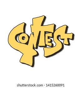 Contest word isolated. Text for competition announce. Element for graphic design and social media post. Vector illustration for quiz promotion.