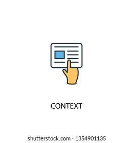 Context Concept 2 Colored Line Icon. Simple Yellow And Blue Element Illustration. Context Concept Outline Symbol Design