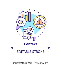 Context concept icon. Innovation management key element abstract idea thin line illustration. Identifying opportunities. Isolated outline drawing. Editable stroke. Arial, Myriad Pro-Bold fonts used