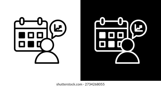 Icono de reacción de contexto en estilo de línea en blanco y negro