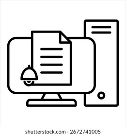 Icono de contorno de recordatorio de contexto Ilustración vectorial