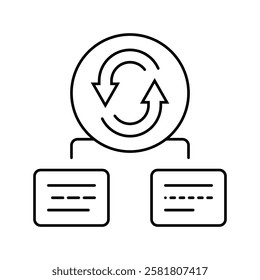 context switching time management line icon vector. context switching time management sign. isolated contour symbol black illustration