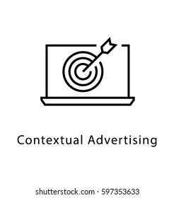 Contextual Advertising Vector line Icon 