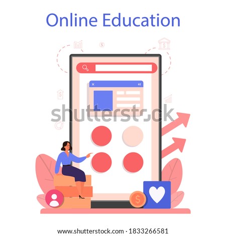 Contextual advertsing online service or platform. Marketing campaign and social network advertising. Online education. Isolated flat vector illustration