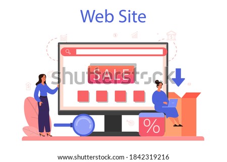Contextual advertsing online service or platform. Marketing campaign and social network advertising. Website. Isolated flat vector illustration