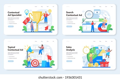 Contextual advertsing and targeting web banner or landing page set
