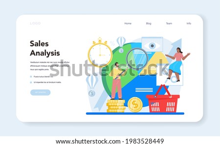 Contextual advertsing and targeting web banner or landing page. Marketing campaign and social network advertising. Commercial communication with customer. Flat vector illustration