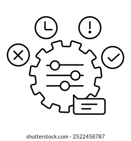 Ícone de Solicitação Contextual. Representando o AI Context Understanding. Ajuste de Prompt do Sistema. Contextualização da Entrada do Usuário. Prompts Baseados Em Contexto. Ícone Vetor Editable.