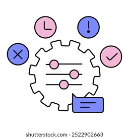 Ícone de Solicitação Contextual. Representando o AI Context Understanding. Ajuste de Prompt do Sistema. Contextualização da Entrada do Usuário. Prompts Baseados Em Contexto. Ícone Vetor Editable.