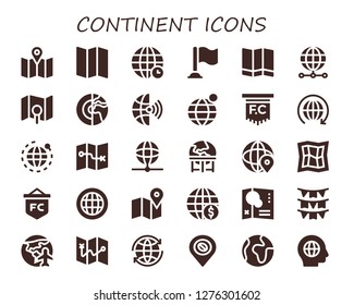  continent icon set. 30 filled continent icons. Simple modern icons about  - Map, World, Flag, Planet, Global, Earth globe, Earth, Globe, Flags, Planet earth