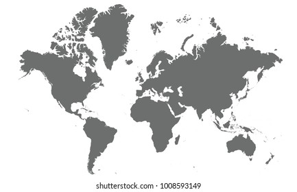 Continent map gray color