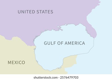 continent map vector Gulf of Mexico renamed as Gulf of America cartography conceptual