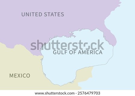 continent map vector Gulf of Mexico renamed as Gulf of America cartography conceptual