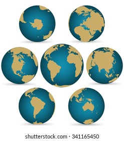 Continent on Rotatable Globe