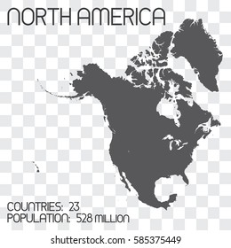 A Continent Shape Illustration with Statistics of North America