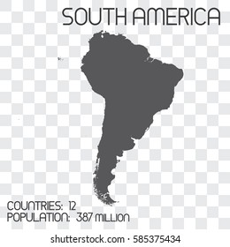 A Continent Shape Illustration with Statistics of South America