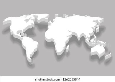 continent white 3d world map business infographic design vector illustration