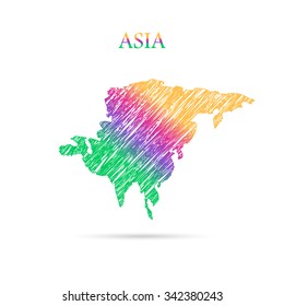 Continent of the World draw in colors