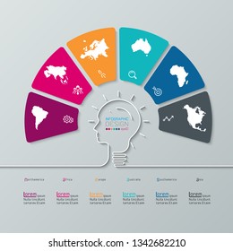 Continental infographics information on vector graphic art.