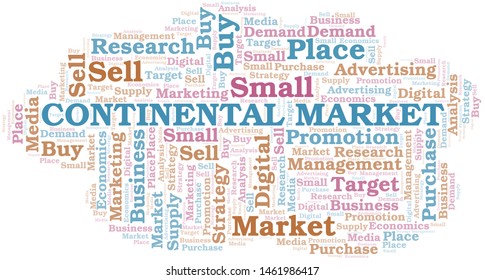 Continental Market word cloud. Vector made with text only