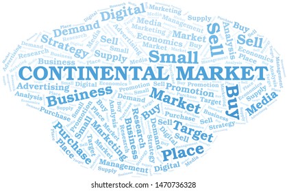 Continental Market word cloud. Vector made with text only