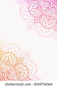 Continental retro mandala background with gradient. Mandala round ornament background