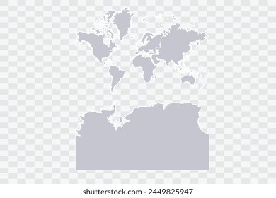 Continents With Antarctica Map Cloud Color on White Background quality files Png