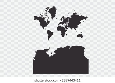 Continents With Antarctica Map iron Color on White Background quality files Png