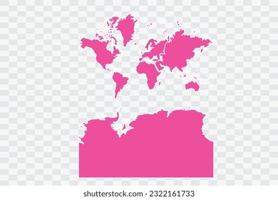 Continents With Antarctica Map Rose Color Background quality files png