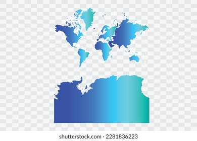 Continents With Antarctica Map teal blue Color Background quality files png