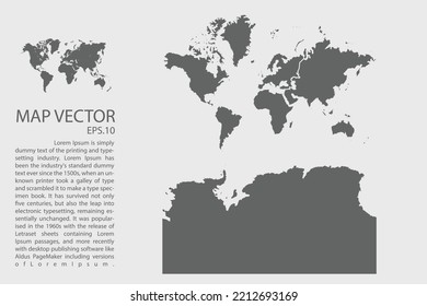
Continents With Antarctica map vector, Abstract design vector illustration Eps 10. High Detailed on white background.
