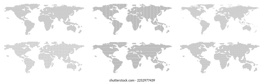 Continents and countries on world maps. Traveling and business, political presentation. Cartography and worldwide. Vector political map in flat style illustration