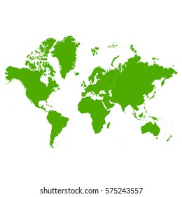 continents green map