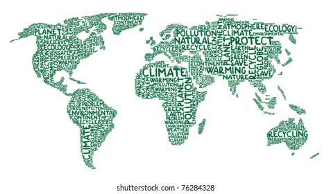 Continents made of ecology words