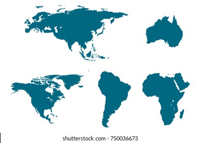 Continents map set