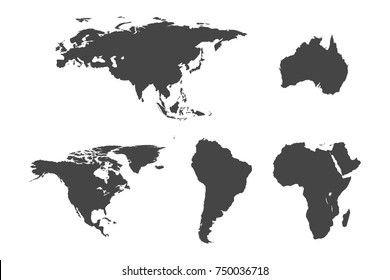 Continents map set