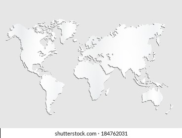 continents of planet Earth from paper. vector illustration