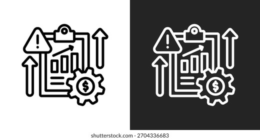 Contingency Icon In Black And White Outline Style