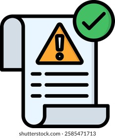 Contingency Icon Lineal Color Vector Illustration