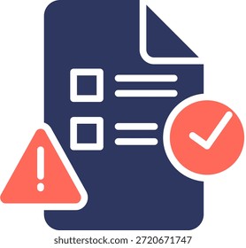 Ilustração do vetor de cor do glifo do ícone do plano de contingência