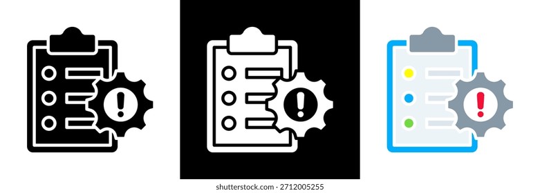 Conjunto de iconos de Plan de contingencia Ilustración vectorial de glifos