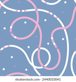 Línea continua doodle patrón sin fisuras. Fondo de dibujo abstracto creativo del estilo del zigzag para los niños o diseño de moda con formas básicas. Simple garabato infantil fondo de pantalla