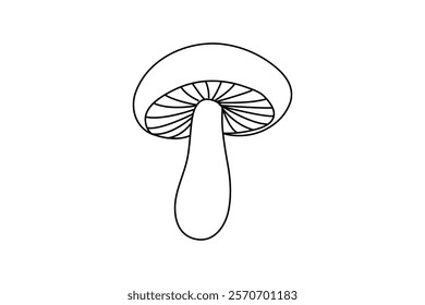 continious online drawing mushrooms single line art illustration