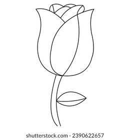 Continous Beautiful rose flowers single line drawing vector art