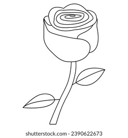 Hermosas flores rosadas de línea única dibujo arte vectorial